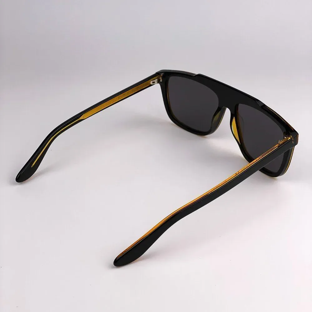 GUCCI GG1039S 001 Sunglasses Aviator Black Yellow Men